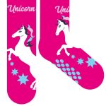 Unikornis csúszásgátlós teliplüss normál zokni gyerekeknek