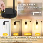 NNEDSZ 2x Pack Industrial Table Lamp with 2 USB Port for Bedside Nightstand Desk and Living Room Office (Bulb not Included) - Image 3