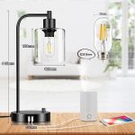 NNEDSZ 2x Pack Industrial Table Lamp with 2 USB Port for Bedside Nightstand Desk and Living Room Office (Bulb not Included) - Image 5