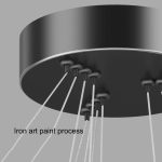 NNEDSZ Gold 3 Rings Minimalist LED Pendant Light Adjustable Circular Chandelier - Image 4