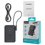 NNEDSZ CHOETECH B735-BK 10000mAh 20W MagLeap Wireless Power Bank Black with Phone Holder and Build-in Cable - Image 4