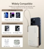 NNEDSZ CHOETECH B735-WH 10000mAh 20W MagLeap Wireless Power Bank White with Phone Holder and Build-in Cable - Image 4