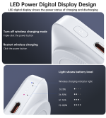 NNEDSZ CHOETECH B743-WH 10000mAh PD20W Magnetic Power Bank with Holder White - Image 4