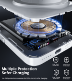 NNEDSZ CHOETECH B743-WH 10000mAh PD20W Magnetic Power Bank with Holder White - Image 5