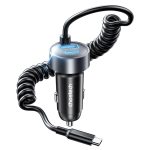 NNEDSZ CHOETECH TC0030 65W 3-Port Fast Car Charger with 3.3ft Type-C Stretchable Cable