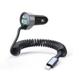 NNEDSZ CHOETECH TC0030 65W 3-Port Fast Car Charger with 3.3ft Type-C Stretchable Cable - Image 2