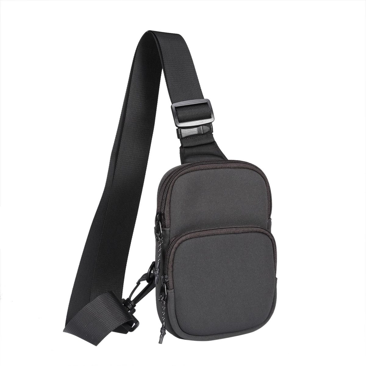 NNEDSZ Universal Nylon Chest Bag For 5.5 Inch -7.2 Inch Phones Fashionable And Functional - Grey - Image 1