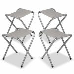 NNEDSZ Portable Folding Picnic Camping Set BBQ Party Aluminium Table 4 Foldable Chairs - Image 2