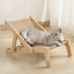 NNEDSZ Adjustable Wooden Cat Lounge Chair - Comfortable Woven Hammock for Cats - Image 2