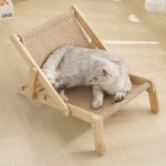 NNEDSZ Adjustable Wooden Cat Lounge Chair - Comfortable Woven Hammock for Cats - Image 4
