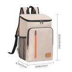 NNEDSZ Insulated Cooler Backpack- Stylish Portable Fresh-keeping Picnic Outdoor Backpack and Travel Bag 18L (Khaki)