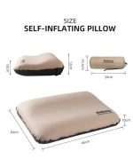 NNEDSZ Black Automatic Inflatable 3D Outdoor Sponge Pillow - Portable Camping Travel Neck Cushion, Comfortable Air Mattress for Tent, Versatile Nap Pillow - Image 3