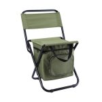 NNEDSZ Green Portable 3-in-1 Folding Camping Chair with Storage Bag, Backrest, and Insulated Cooler for Outdoor Fishing, Hiking, and Picnics