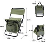 NNEDSZ Green Portable 3-in-1 Folding Camping Chair with Storage Bag, Backrest, and Insulated Cooler for Outdoor Fishing, Hiking, and Picnics - Image 3