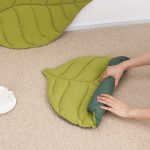 NNEDSZ 2 Pcs Green Leaf-Shaped Pet Sleeping Mat - Durable Dog Floor Pad & Cat Bed for Sleeping and Playtime - Image 2
