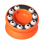 NNEDSZ Orange Interactive Slow Feeder Cat Bowl - 15° Tilt Design, Puzzle Feeder for Healthy Eating - Image 2