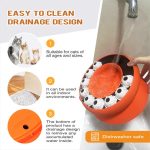 NNEDSZ Orange Interactive Slow Feeder Cat Bowl - 15° Tilt Design, Puzzle Feeder for Healthy Eating - Image 5