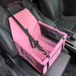 NNEDSZ Black and pink Portable Pet Car Seat for Dogs and Cats - Adjustable Car Seat Cover, Pet Travel Car Carrier with Safety Belt