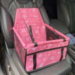 NNEDSZ Pink bone print Portable Pet Car Seat for Dogs and Cats - Adjustable Car Seat Cover, Pet Travel Car Carrier with Safety Belt