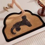 NNEDSZ Leopard in the Boudoir Diatomaceous Earth Bathroom Mat - Vintage Design, Fast-Dry Anti-Slip 40*60cm