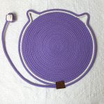 NNEDSZ 3 Pcs Purple Durable Cat Scratching Mat with Attached Toy Ball – Washable and Multi-Functional, Ideal for Cats' Scratching and Sleeping – 50cm Diameter