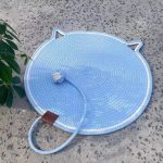 NNEDSZ 3 Pcs Blue Durable Cat Scratching Mat with Attached Toy Ball - Washable and Multi-Functional, Ideal for Cats' Scratching and Sleeping - 50cm Diameter