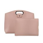 NNEDSZ Pink Elegant PU Leather Laptop Handbag & Sleeve - Protective and Stylish Laptop Case with Adjustable Strap for 15.6-inch Laptops