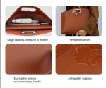 NNEDSZ Pink Elegant PU Leather Laptop Handbag & Sleeve - Protective and Stylish Laptop Case with Adjustable Strap for 15.6-inch Laptops - Image 2