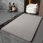 NNEDSZ Grey Quick Dry Bathroom Rug - Non-Slip PVC Foam, Super Absorbent, 50x80cm