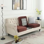 NNEDSZ 2 Pcs Coffee Elegant Polyester Sofa Cover - Full Protection Against Cat Scratches & Wear