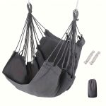NNEDSZ Colorful Striped Hammock Chair with Ropes and Storage Bag - Gery