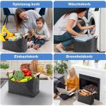 Wooden Firewood Storage Felt Basket Foldable - Image 5