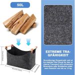 Wooden Firewood Storage Felt Basket Foldable - Image 3