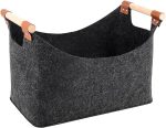 Wooden Firewood Storage Felt Basket Foldable