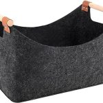 Wooden Firewood Storage Felt Basket Foldable