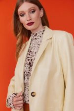 Yellow Eco Leather Trench Coat - Image 2