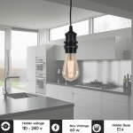 E14 Socket Bulb Holder Edison Small Screw Black Plastic Lamp holder~4357 - Image 3