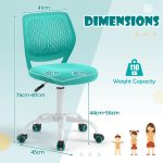NNECW Adjustable Mid Back Children Study Chair with Adjustable Height for Office-Green - Image 4