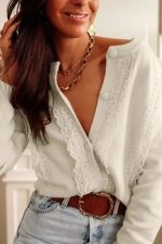 Apricot Lace Trim Cardigan - Image 5