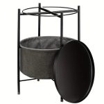 Double Layer Black Metal Tea Table in Black Color - Image 2