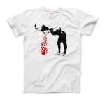 Banksy Lovesick Girl Throwing Up Hearts Artwork T-Shirt - Image 6