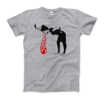Banksy Lovesick Girl Throwing Up Hearts Artwork T-Shirt - Image 15