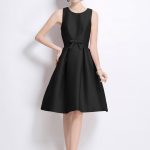 Belted Bowknot Satin Fitted Midi Dress