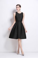 Belted Bowknot Satin Fitted Midi Dress - Image 2