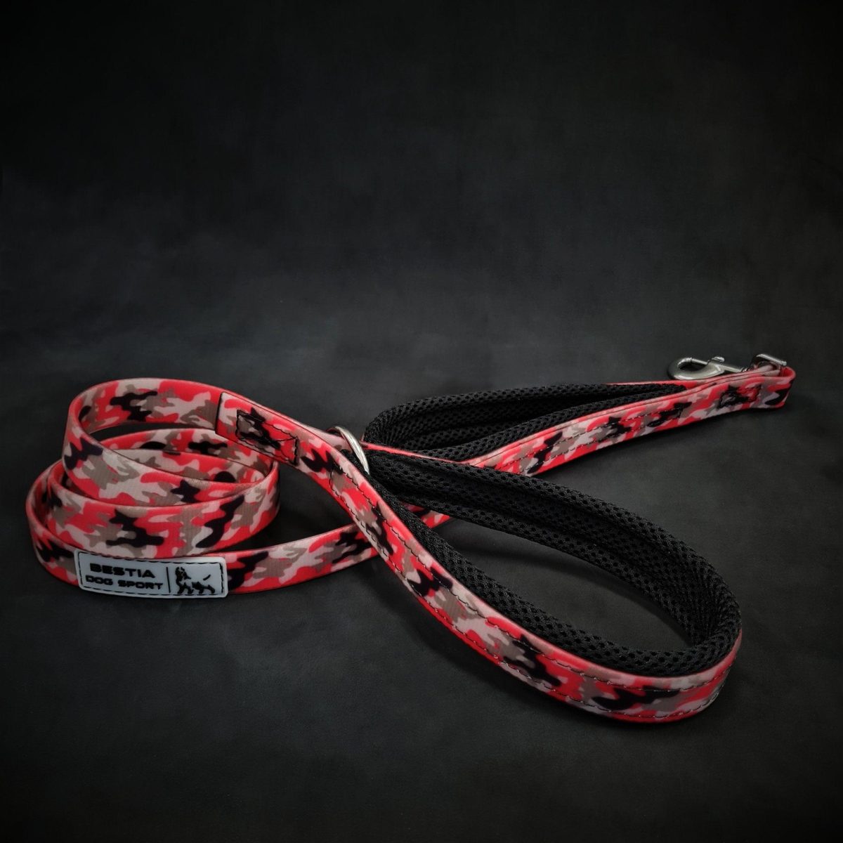 BESTIA DOG SPORT dual handle leash Red Camo - Image 2