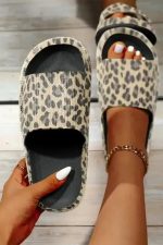 Leopard Thick-Sole Slip-On Beach Slippers - Image 4