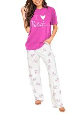 Bonbon I Love Valentine Print Tee and Pants Lounge Set - Image 2