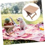 Portable Folding Wooden Camping Stool - Image 2