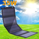 Portable Solar Foldable Charging Pack 35W USB 5V Output - Black - Image 2