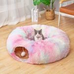 NNETM Cozy Plush Cat Tunnel Nest with Hanging Ball Toy - Perfect Kitten Hideaway - Image 5